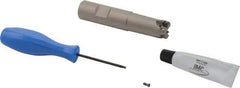 Iscar - 3/4" Cut Diam, 0.06" Max Depth, 3/4" Shank Diam, Weldon Shank Indexable High-Feed End Mill - Screw Holding Method, H600 WXCU 04 Insert, FF EWX-04 Toolholder, Through Coolant - USA Tool & Supply