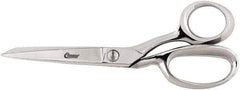 Clauss - 5" LOC, 8" OAL Bent Trimmers - Steel Offset Handle, For Paper, Fabric - USA Tool & Supply