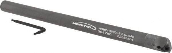 Hertel - 0.54" Min Bore Diam, 8" OAL, 1/2" Shank Diam, HBBQ Indexable Boring Bar - 5" Max Bore Depth, WPGT Insert, Screw Holding Method - USA Tool & Supply