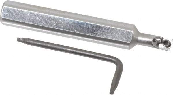 Hertel - 0.208" Min Bore Diam, 2-1/2" OAL, 3/8" Shank Diam, HBBC Indexable Boring Bar - 1/2" Max Bore Depth, CD.. Insert, Screw Holding Method - USA Tool & Supply
