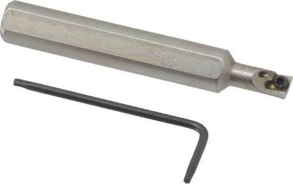 Hertel - 0.23" Min Bore Diam, 2-1/2" OAL, 3/8" Shank Diam, HBBC Indexable Boring Bar - 1/2" Max Bore Depth, CD.. Insert, Screw Holding Method - USA Tool & Supply