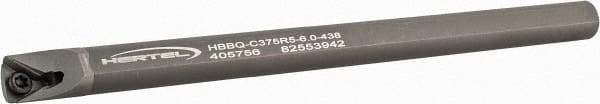 Hertel - 0.438" Min Bore Diam, 6" OAL, 3/8" Shank Diam, HBBQ Indexable Boring Bar - 3-3/4" Max Bore Depth, TPC.. Insert, Screw Holding Method - USA Tool & Supply