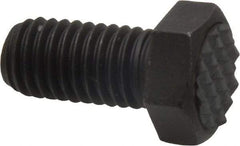 Fairlane - Serrated Tooth, 1/2-13, 1" Shank Length, 1" Thread Length, Black Oxide Finish, Hex Head, Adjustable Positioning Gripper - 5/8" Pad Diam, 3/4" Hex, 23/64" Head Height, Fine Tooth Grade - USA Tool & Supply