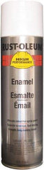 Rust-Oleum - White, Semi Gloss, Rust Proof Enamel Spray Paint - 14 Sq Ft per Can, 15 oz Container, Use on Metal - USA Tool & Supply