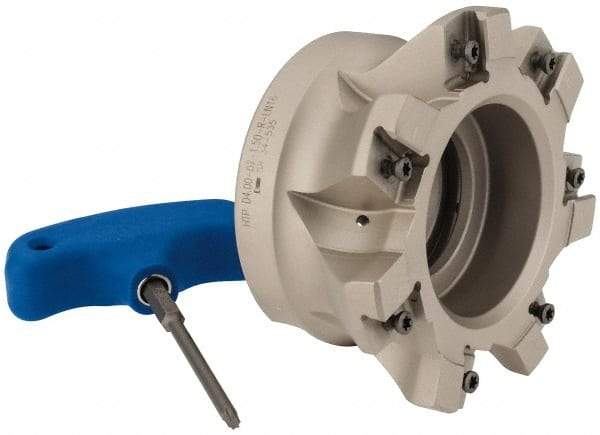 Iscar - 7 Inserts, 4" Cut Diam, 1-1/2" Arbor Diam, 0.118" Max Depth of Cut, Indexable Square-Shoulder Face Mill - 0/90° Lead Angle, 2" High, HTP LNHT 1606 Insert Compatibility, Through Coolant, Series TangPlunge - USA Tool & Supply