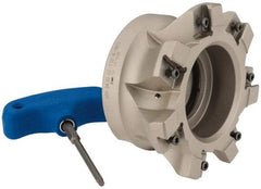 Iscar - 7 Inserts, 4" Cut Diam, 1-1/2" Arbor Diam, 0.118" Max Depth of Cut, Indexable Square-Shoulder Face Mill - 0/90° Lead Angle, 2" High, HTP LNHT 1606 Insert Compatibility, Through Coolant, Series TangPlunge - USA Tool & Supply