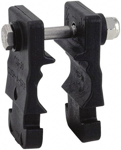 ZSI - 3/8" Pipe, Cushion Clamp - Black, 200 Lb Capacity, Glass Filled Nylon 6 - USA Tool & Supply