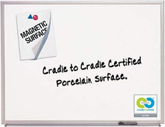 Quartet - 24" High x 36" Wide Porcelain on Steel Magnetic Marker Board - Anodized Aluminum, 24-1/2" Deep, Includes Full-Length Accessory Tray, Dry-Erase Markers & Easy Mount Mounting Kit - USA Tool & Supply