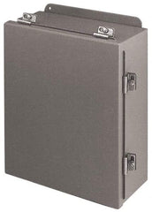 Cooper B-Line - Steel Standard Enclosure Hinge Flat Cover - NEMA 4, 12, 13, 12" Wide x 12" High x 6" Deep, Rainproof & Watertight - USA Tool & Supply