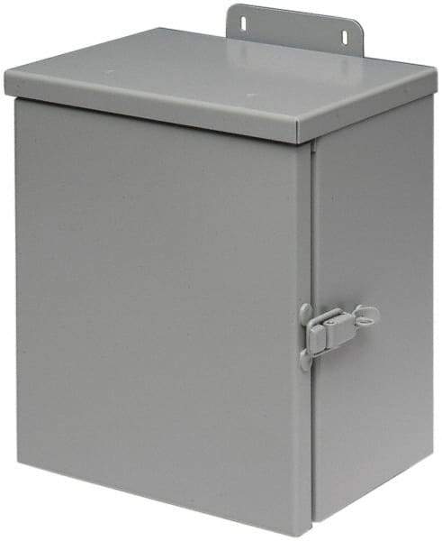 Cooper B-Line - Steel Junction Box Enclosure Hinge Flat Cover - NEMA 3R, 12" Wide x 12" High x 6" Deep, Rainproof - USA Tool & Supply