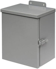 Cooper B-Line - Steel Junction Box Enclosure Hinge Flat Cover - NEMA 3R, 16" Wide x 16" High x 6" Deep, Rainproof - USA Tool & Supply