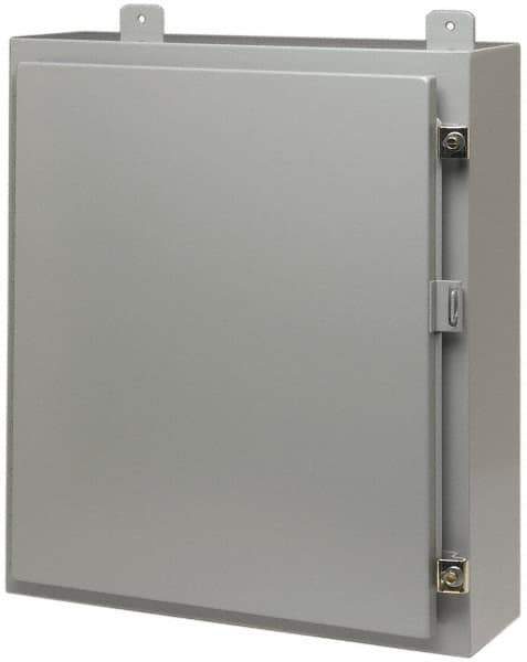 Cooper B-Line - Steel Standard Enclosure Hinge Flat Cover - NEMA 12, 13, 24" Wide x 24" High x 12" Deep - USA Tool & Supply