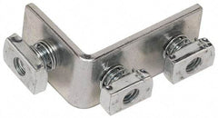 Cooper B-Line - Zinc Plated Carbon Steel 90° Preassembled Strut Fitting - 1/2" Bolt, 3 Holes, Used with Cooper B Line Channel & Strut (All Sizes Except B62 & B72) - USA Tool & Supply