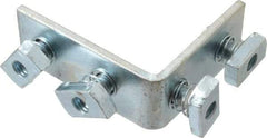 Cooper B-Line - Zinc Plated Carbon Steel 90° Preassembled Strut Fitting - 1/2" Bolt, 4 Holes, Used with Cooper B Line Channel & Strut (All Sizes Except B62 & B72) - USA Tool & Supply