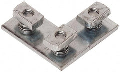 Cooper B-Line - Zinc Plated Carbon Steel Preassembled Flat Corner Strut Fitting - 1/2" Bolt, 3 Holes, Used with Cooper B Line Channel & Strut (All Sizes Except B62 & B72) - USA Tool & Supply