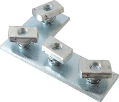 Cooper B-Line - Zinc Plated Carbon Steel Preassembled Flat Corner Strut Fitting - 1/2" Bolt, 4 Holes, Used with Cooper B Line Channel & Strut (All Sizes Except B62 & B72) - USA Tool & Supply