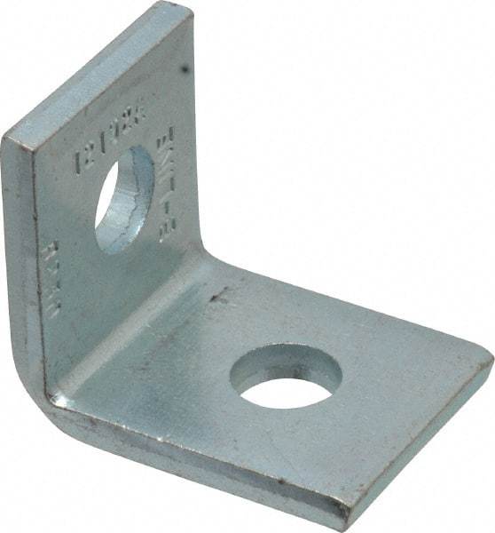 Cooper B-Line - Zinc Plated Carbon Steel 90° Corner Strut Fitting - 1/2" Bolt, 2 Holes, Used with Cooper B Line Channel & Strut (All Sizes Except B62 & B72) - USA Tool & Supply