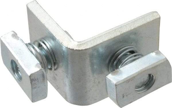 Cooper B-Line - Zinc Plated Carbon Steel 90° Preassembled Corner Strut Fitting - 1/2" Bolt, 2 Holes, Used with Cooper B Line Channel & Strut (All Sizes Except B62 & B72) - USA Tool & Supply