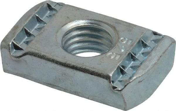 Cooper B-Line - 1/2" Rod, Zinc Plated Carbon Steel Spring Channel Strut Nut with O Spring - 2000 Lb Capacity, 1/2" Bolt, 1 Hole, Used with Cooper B Line B42, B52, B54 & B56 Channel & Strut - USA Tool & Supply