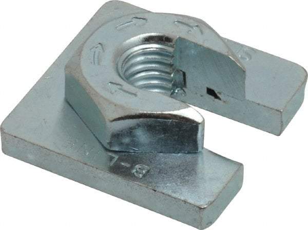 Cooper B-Line - 1/2" Rod, Zinc Plated Carbon Steel Slip On Square Washer, Lock Strut Nut - 1350 Lb Capacity, 1/2-13" Bolt, 1 Hole, Used with Cooper B Line Channel & Strut (All Sizes Except B62 & B72) - USA Tool & Supply