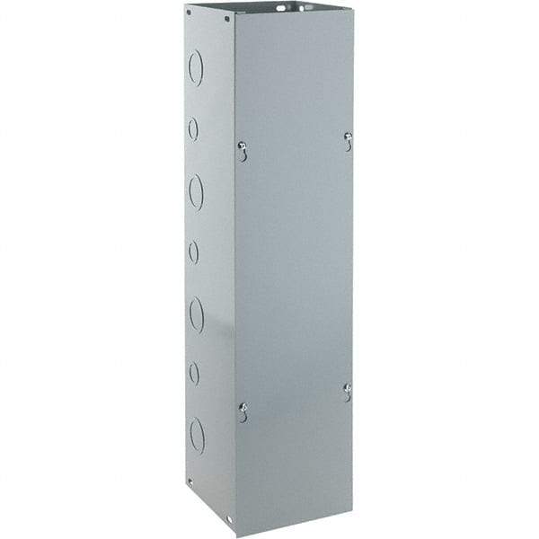 Cooper B-Line - 6" High x 152mm Wide x 24" Long, Screw Mount Solid Wall Wire Duct - Gray, 7 (Bottom) & 7 (Top) Knockouts, Screw Cover, Steel - USA Tool & Supply