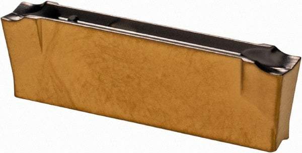 Iscar - DGN3102 IC808 Grade, 0.122" Cutting Width, Carbide Cutoff Insert - Neutral Lead Angle, 0.0079" Cnr Rad, TiAlN/AlTiN/TiN Coated, Double End - USA Tool & Supply