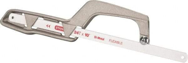 Stanley - 10" Hacksaw - 1" Throat Depth, Cast Aluminum Handle, Aluminum D-Style Handle - USA Tool & Supply