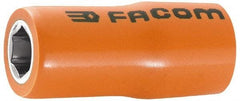 Facom - 1/2" Drive, Standard Hand Socket - 12 Points, 2-3/64" OAL, Alloy Steel - USA Tool & Supply