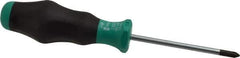 Wera - #1, 7-1/4" OAL, Standard Phillips Screwdriver - 3-1/8" Blade Length, Round Shank, Ergonomic Handle - USA Tool & Supply