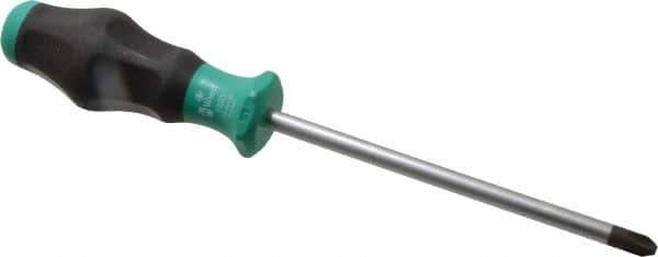 Wera - #3, 10-1/2" OAL, Standard Phillips Screwdriver - 6" Blade Length, Round Shank, Ergonomic Handle - USA Tool & Supply