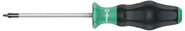 Wera - #2 Point, 4" Blade Length, Pozidriv Screwdriver - USA Tool & Supply