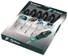 Wera - 6 Piece Torx Screwdriver Set - Bit Sizes: Torx T10, T15, T20, T25, T30 & T40 - USA Tool & Supply
