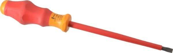 Wera - 255mm OAL Standard Slotted Screwdriver - 150mm Blade Length, Round Shank, Ergonomic Handle - USA Tool & Supply