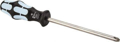 Wera - #3, 10-1/2" OAL, Standard Phillips Screwdriver - 6" Blade Length, Round Shank, Ergonomic Handle - USA Tool & Supply