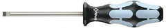 Wera - 5.5mm Blade Width, 223mm OAL Stainless Steel Slotted Screwdriver - 125mm Blade Length, Round Shank, Ergonomic Handle - USA Tool & Supply