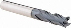 Iscar - 3/8", 7/8" LOC, 3/8" Shank Diam, 2-1/2" OAL, 4 Flute, Solid Carbide Square End Mill - Single End, TiAlN Finish, Spiral Flute, 30° Helix, Right Hand Cut, Right Hand Flute - USA Tool & Supply