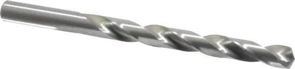 Cleveland - Letter T 135° High Speed Steel Jobber Drill - Bright Finish, Right Hand Cut, Spiral Flute, Straight Shank, 4-7/8" OAL, Split Point - USA Tool & Supply
