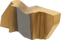 Tool-Flo - 3125FLG Grade GP3, 3.18mm Cutting Width Carbide Grooving Insert - 4.57mm Max Depth of Cut, Right Hand, 0.005 to 0.01" Corner Radius, TiN Finish - USA Tool & Supply