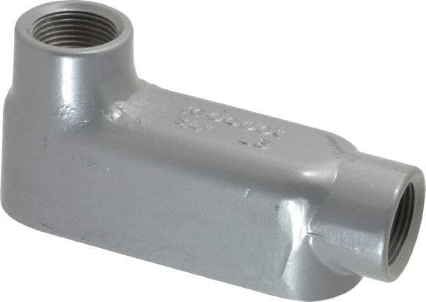 Thomas & Betts - LB Body, 3/4" Trade, IMC, Rigid Aluminum Conduit Body - Oval, 5-1/8" OAL, 7.3 cc Capacity, Gray - USA Tool & Supply