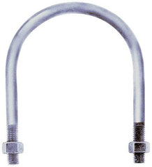 Gibraltar - 7/8-9 UNC, 17-5/16" Long, Round U Bolt Clamp with No Mount Plate for 14" Pipe - 4-1/4" Thread Length, 14-1/8" Wide, Grade C-1010 Steel - USA Tool & Supply