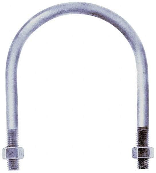 Gibraltar - 3/4-10 UNC, 13-13/16" Long, Round U Bolt Clamp with No Mount Plate for 10" Pipe - 4" Thread Length, 10-7/8" Wide, Grade C-1010 Steel - USA Tool & Supply