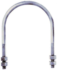 Gibraltar - 3/4-10 UNC, 13-13/16" Long, Round U Bolt Clamp with No Mount Plate for 10" Pipe - 4" Thread Length, 10-7/8" Wide, Grade C-1010 Steel - USA Tool & Supply