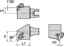 Kennametal - Insert Style LT 16ER, 30mm Head Length, Left Hand Cut, External Modular Threading Cutting Unit Head - System Size KM25, 22mm Center to Cutting Edge, Series LT Threading - USA Tool & Supply