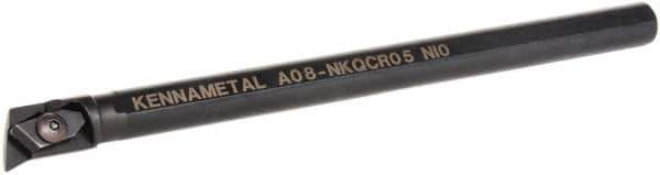 Kennametal - NP.., 17.5° Lead Angle A-NKQC Internal Right Hand Indexable Profiling Toolholder - 1/2" Shank Width, 8" Long, Steel, Through Coolant - USA Tool & Supply