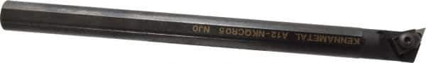 Kennametal - NP.., 17.5° Lead Angle A-NKQC Internal Right Hand Indexable Profiling Toolholder - 3/4" Shank Width, 10" Long, Steel, Through Coolant - USA Tool & Supply