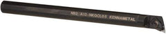 Kennametal - NP.., 17.5° Lead Angle A-NKQC Internal Left Hand Indexable Profiling Toolholder - 3/4" Shank Width, 10" Long, Steel, Through Coolant - USA Tool & Supply