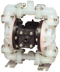 SandPIPER - 1/2" NPT, Metallic, Air Operated Diaphragm Pump - Santoprene Diaphragm, Stainless Steel Housing - USA Tool & Supply