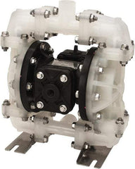 SandPIPER - 1/2" NPT, Nonmetallic, Air Operated Diaphragm Pump - Buna-N Diaphragm, Polypropylene Housing - USA Tool & Supply