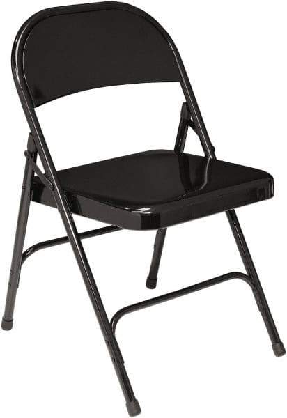 NPS - 18-1/4" Wide x 18-1/2" Deep x 29-1/4" High, Steel Standard Folding Chair - Black - USA Tool & Supply