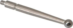 Mitutoyo - 3mm Ball Diam, Steel, Ball Test Indicator Contact Point - 1.04" Contact Point Length, Use with Mitutoyo 513 Series Dial Test Indicators - USA Tool & Supply